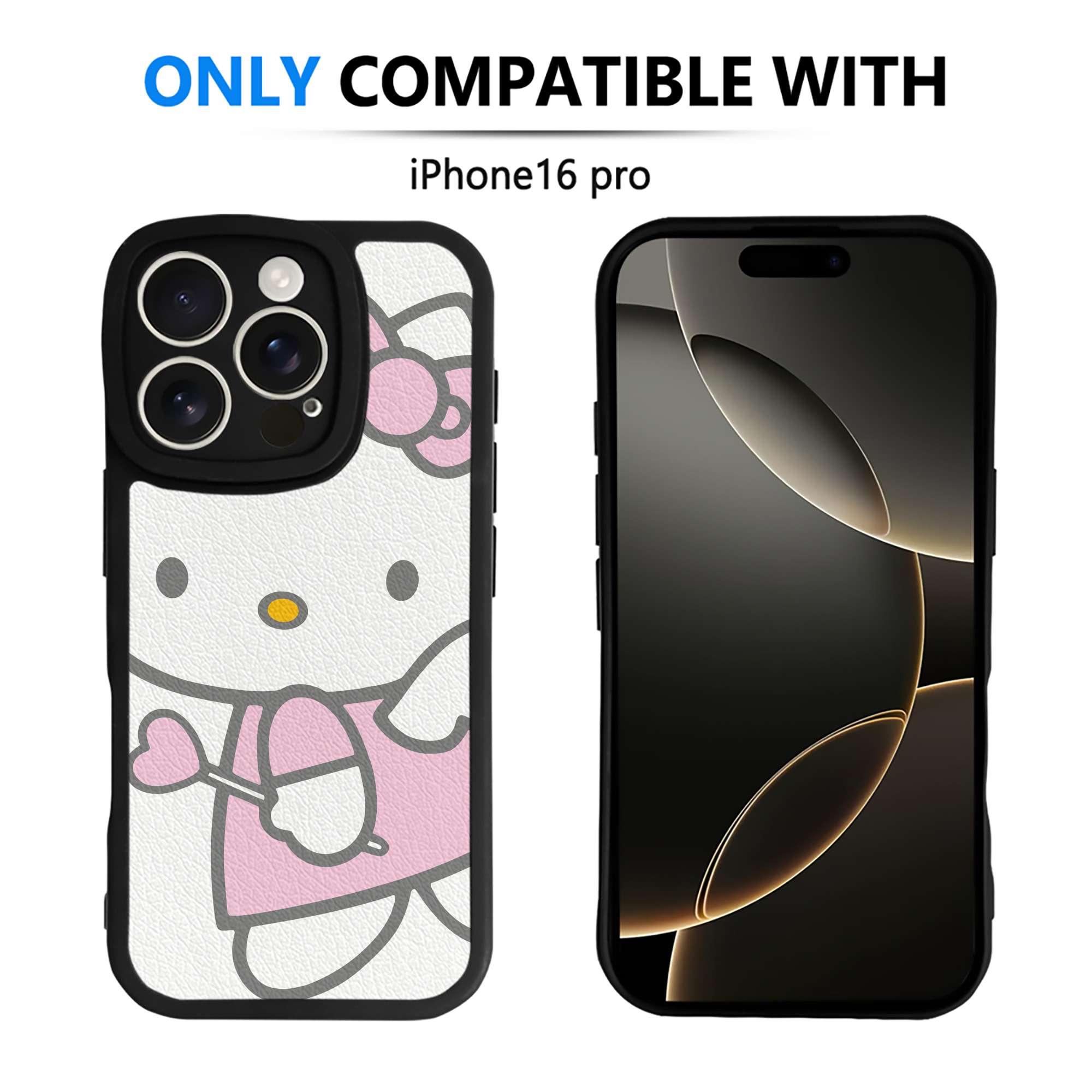 （画像用） Hello Kitty ハローキティ 【iPhone 16シリーズ対応】シリコンスマホケース（レザー調） 材質：シリコン